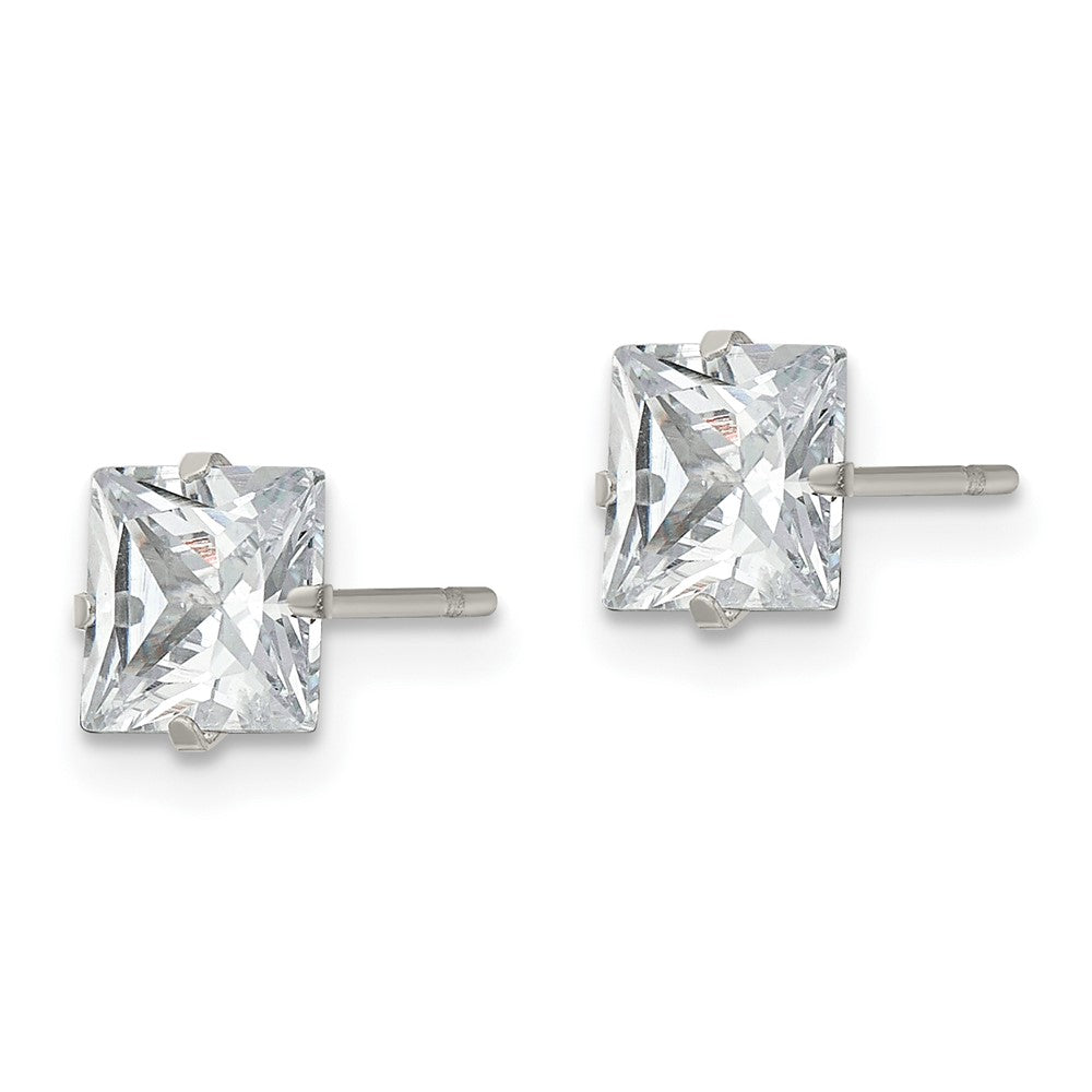 FJC Finejewelers Stainless Steel Polished Square CZ Stud Post Earrings 6 x 6 mm