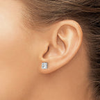 FJC Finejewelers Stainless Steel Polished Square CZ Stud Post Earrings 6 x 6 mm