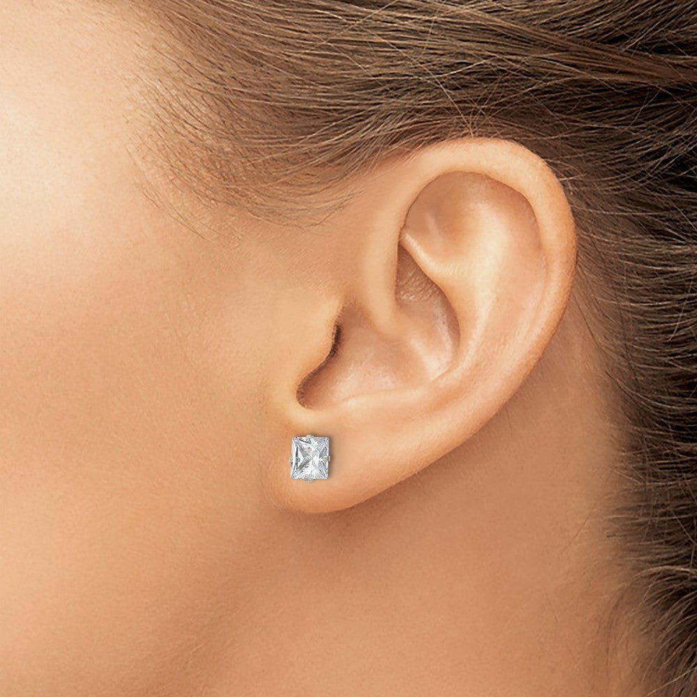 FJC Finejewelers Stainless Steel Polished Square CZ Stud Post Earrings 6 x 6 mm