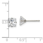 FJC Finejewelers Stainless Steel Polished Square CZ Stud Post Earrings 6 x 6 mm