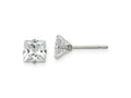 FJC Finejewelers Stainless Steel Polished Square CZ Stud Post Earrings 6 x 6 mm