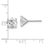 FJC Finejewelers Stainless Steel Polished Square CZ Stud Post Earrings 7 x 7 mm