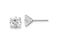 FJC Finejewelers Stainless Steel Polished Square CZ Stud Post Earrings 7 x 7 mm