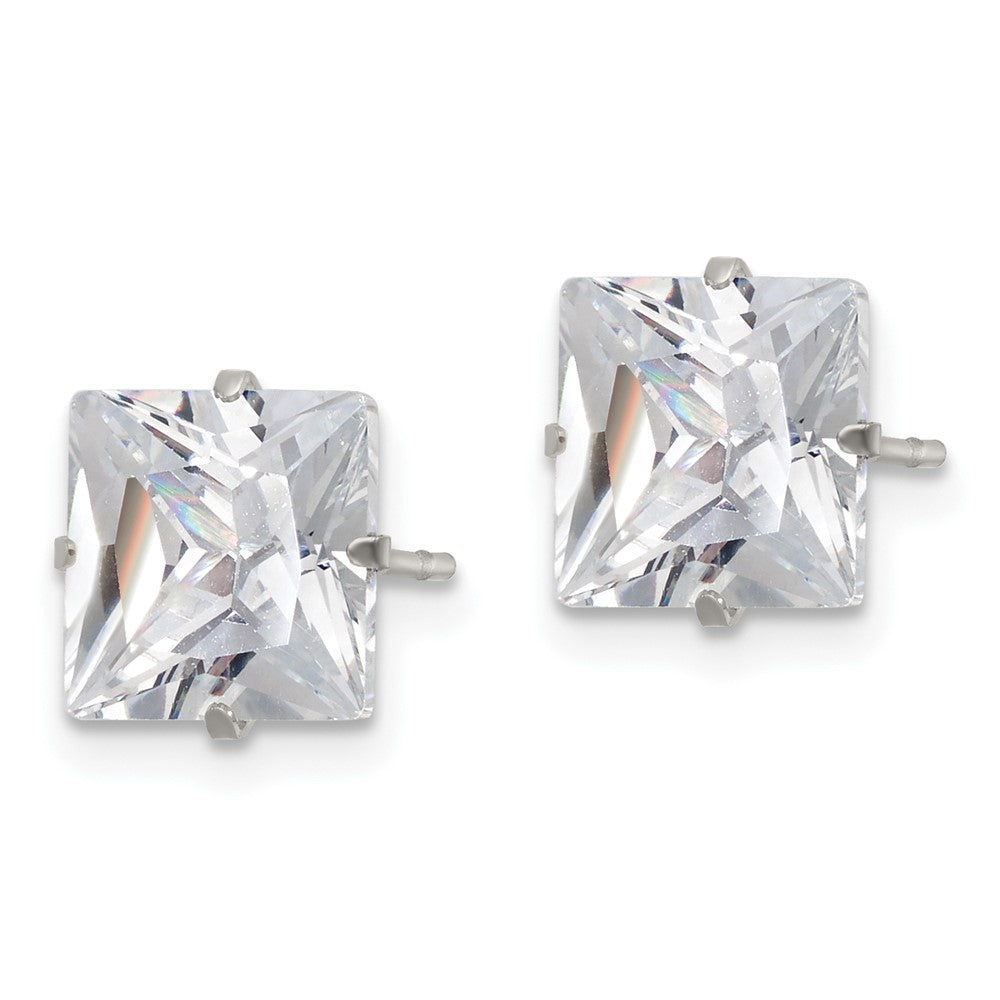 FJC Finejewelers Stainless Steel Polished Square CZ Stud Post Earrings 8 x 8 mm