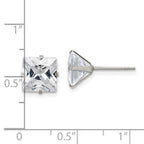 FJC Finejewelers Stainless Steel Polished Square CZ Stud Post Earrings 8 x 8 mm