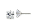 FJC Finejewelers Stainless Steel Polished Square CZ Stud Post Earrings 8 x 8 mm