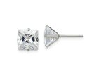 FJC Finejewelers Stainless Steel Polished Square CZ Stud Post Earrings 8 x 8 mm
