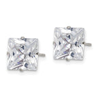 FJC Finejewelers Stainless Steel Polished Square CZ Stud Post Earrings 9 x 9 mm
