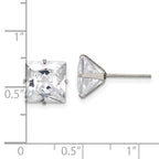 FJC Finejewelers Stainless Steel Polished Square CZ Stud Post Earrings 9 x 9 mm