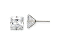 FJC Finejewelers Stainless Steel Polished Square CZ Stud Post Earrings 9 x 9 mm