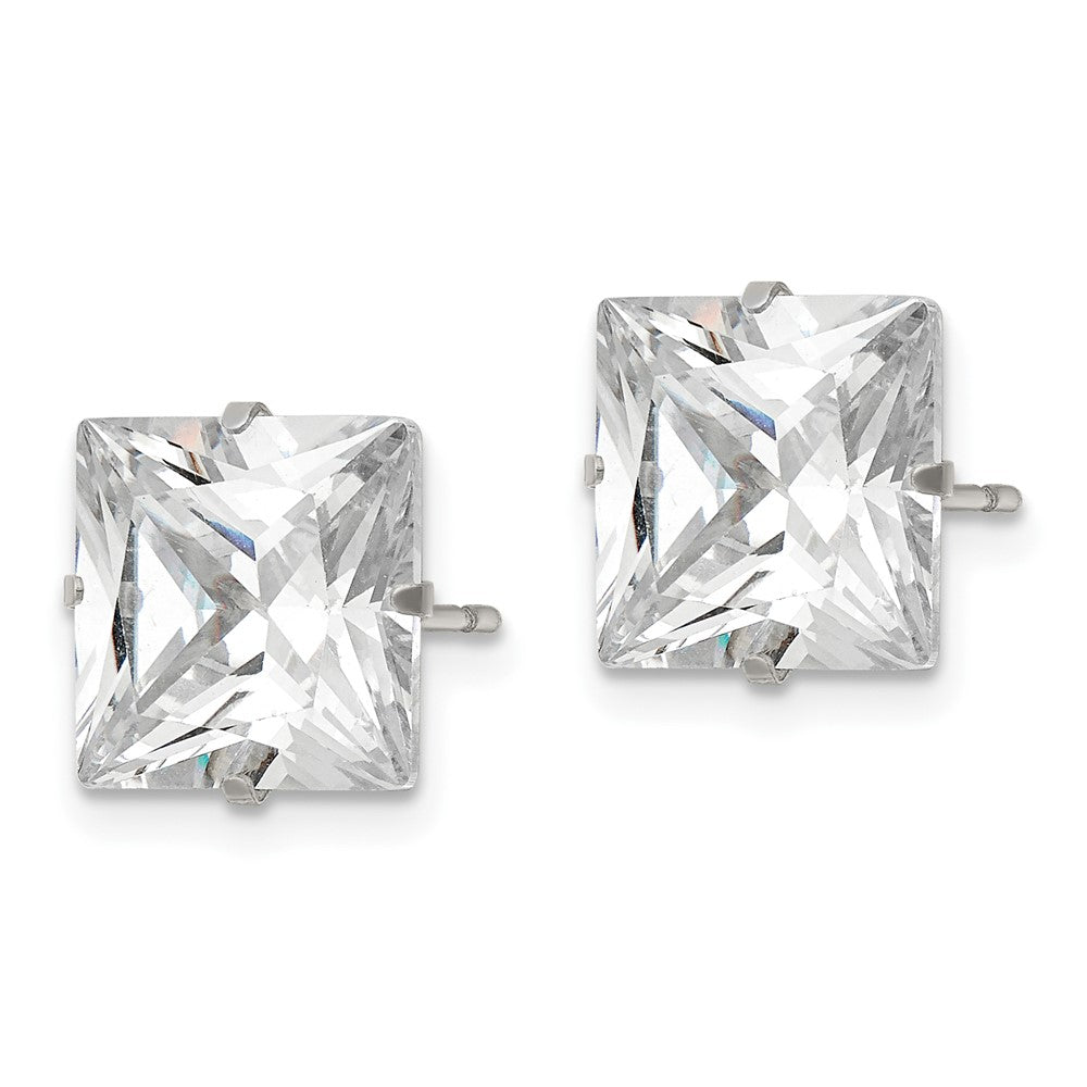 FJC Finejewelers Stainless Steel Polished Square CZ Stud Post Earrings 10 x 10 mm