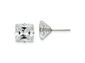 FJC Finejewelers Stainless Steel Polished Square CZ Stud Post Earrings 10 x 10 mm