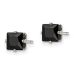 FJC Finejewelers Stainless Steel Polished Black Square CZ Stud Post Earrings 5 x 5 mm