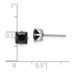 FJC Finejewelers Stainless Steel Polished Black Square CZ Stud Post Earrings 5 x 5 mm