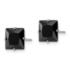 FJC Finejewelers Stainless Steel Polished 8mm Black Square CZ Stud Post Earrings 8 mm x 9 mm