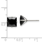 FJC Finejewelers Stainless Steel Polished 8mm Black Square CZ Stud Post Earrings 8 mm x 9 mm