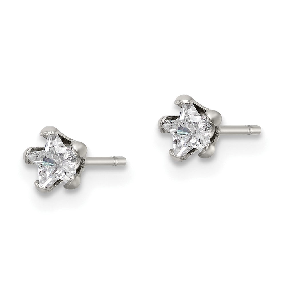 FJC Finejewelers Stainless Steel Polished Star CZ Stud Post Earrings 4 x 4 mm