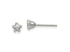 FJC Finejewelers Stainless Steel Polished Star CZ Stud Post Earrings 4 x 4 mm