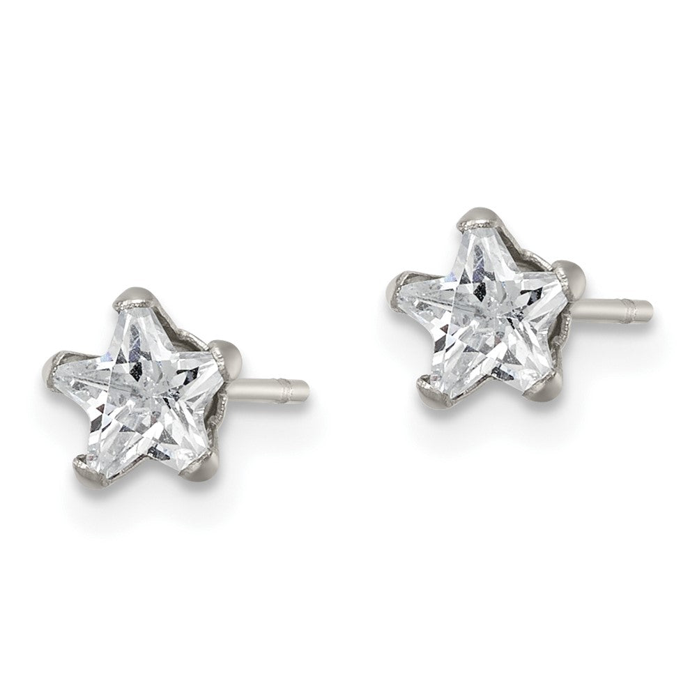 FJC Finejewelers Stainless Steel Polished Star CZ Stud Post Earrings 5 x 5 mm