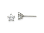 FJC Finejewelers Stainless Steel Polished Star CZ Stud Post Earrings 5 x 5 mm