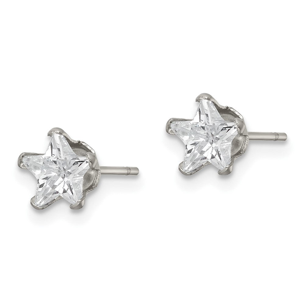 FJC Finejewelers Stainless Steel Polished Star CZ Stud Post Earrings 6 x 6 mm