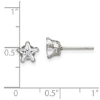 FJC Finejewelers Stainless Steel Polished Star CZ Stud Post Earrings 6 x 6 mm