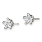 FJC Finejewelers Stainless Steel Polished Star CZ Stud Post Earrings 6 x 6 mm