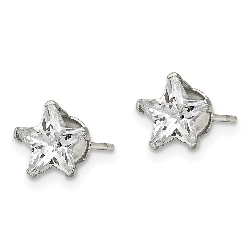 FJC Finejewelers Stainless Steel Polished Star CZ Stud Post Earrings 7 x 7 mm