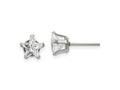 FJC Finejewelers Stainless Steel Polished Star CZ Stud Post Earrings 7 x 7 mm