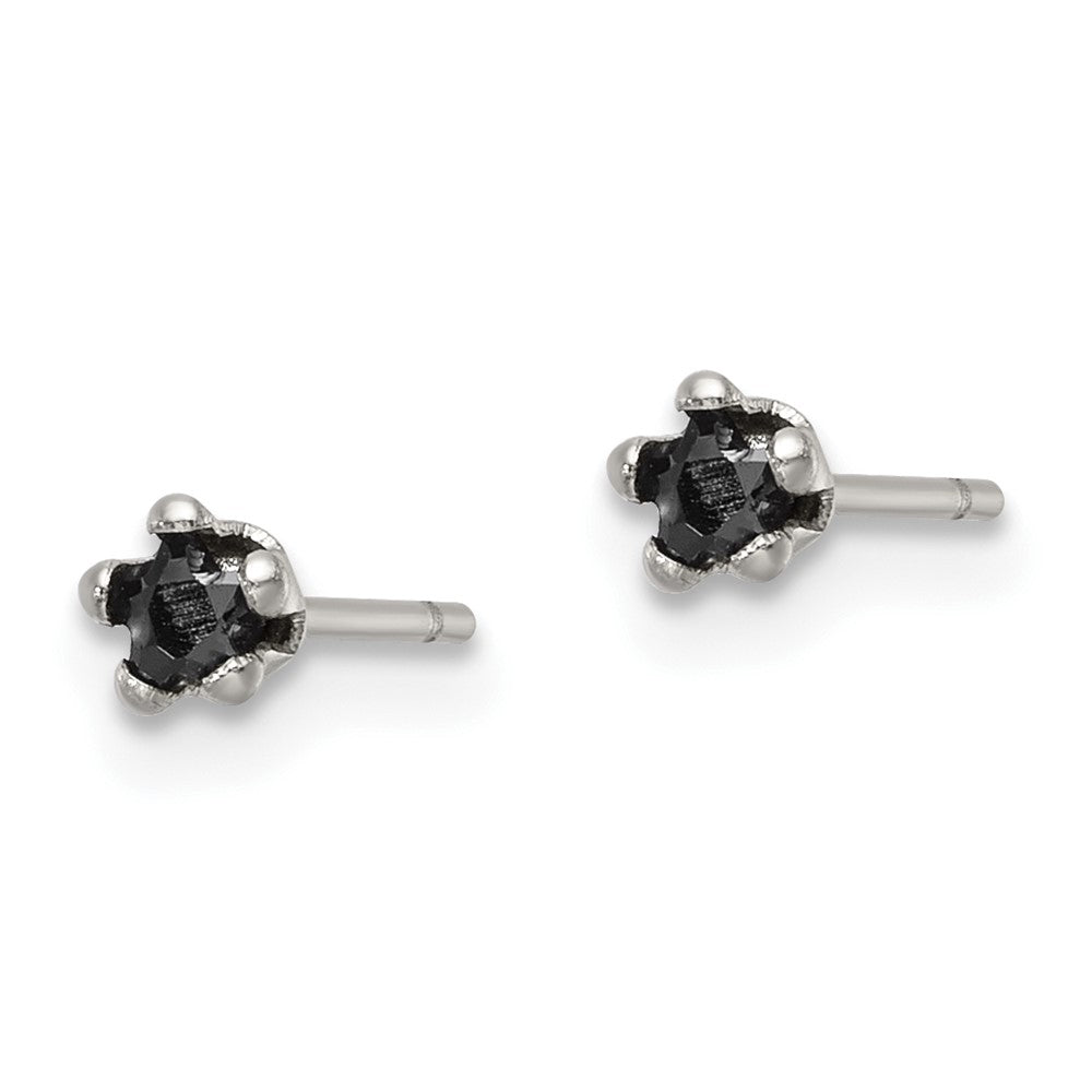 FJC Finejewelers Stainless Steel Polished Black Star CZ Stud Post Earrings 3 x 3 mm