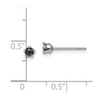 FJC Finejewelers Stainless Steel Polished Black Star CZ Stud Post Earrings 3 x 3 mm