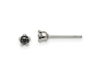 FJC Finejewelers Stainless Steel Polished Black Star CZ Stud Post Earrings 3 x 3 mm