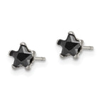 FJC Finejewelers Stainless Steel Polished Black Star CZ Stud Post Earrings 5 x 5 mm