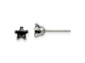 FJC Finejewelers Stainless Steel Polished Black Star CZ Stud Post Earrings 5 x 5 mm