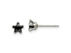 FJC Finejewelers Stainless Steel Polished Black Star CZ Stud Post Earrings 5 x 5 mm