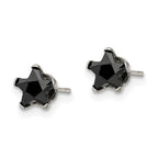 FJC Finejewelers Stainless Steel Polished Black Star CZ Stud Post Earrings 6 x 6 mm
