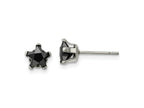 FJC Finejewelers Stainless Steel Polished Black Star CZ Stud Post Earrings 6 x 6 mm