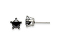 FJC Finejewelers Stainless Steel Polished Black Star CZ Stud Post Earrings 7 x 7 mm