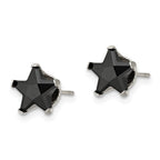 FJC Finejewelers Stainless Steel Polished Black Star CZ Stud Post Earrings 8 x 8 mm