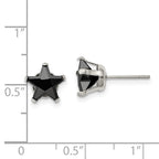FJC Finejewelers Stainless Steel Polished Black Star CZ Stud Post Earrings 8 x 8 mm