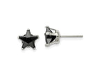 FJC Finejewelers Stainless Steel Polished Black Star CZ Stud Post Earrings 8 x 8 mm