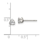 FJC Finejewelers Stainless Steel Polished Triangle CZ Stud Post Earrings 4 x 4 mm