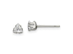 FJC Finejewelers Stainless Steel Polished Triangle CZ Stud Post Earrings 4 x 4 mm