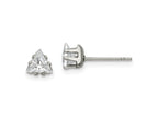 FJC Finejewelers Stainless Steel Polished Triangle CZ Stud Post Earrings 5 x 5 mm