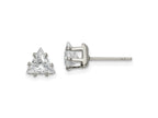 FJC Finejewelers Stainless Steel Polished Triangle CZ Stud Post Earrings 6 x 6 mm