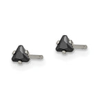 FJC Finejewelers Stainless Steel Polished Black Triangle CZ Stud Post Earrings 3 x 3 mm
