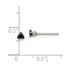 FJC Finejewelers Stainless Steel Polished Black Triangle CZ Stud Post Earrings 3 x 3 mm
