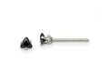 FJC Finejewelers Stainless Steel Polished Black Triangle CZ Stud Post Earrings 3 x 3 mm