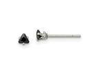 FJC Finejewelers Stainless Steel Polished Black Triangle CZ Stud Post Earrings 3 x 3 mm