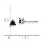 FJC Finejewelers Stainless Steel Polished Black Triangle CZ Stud Post Earrings 4 x 4 mm